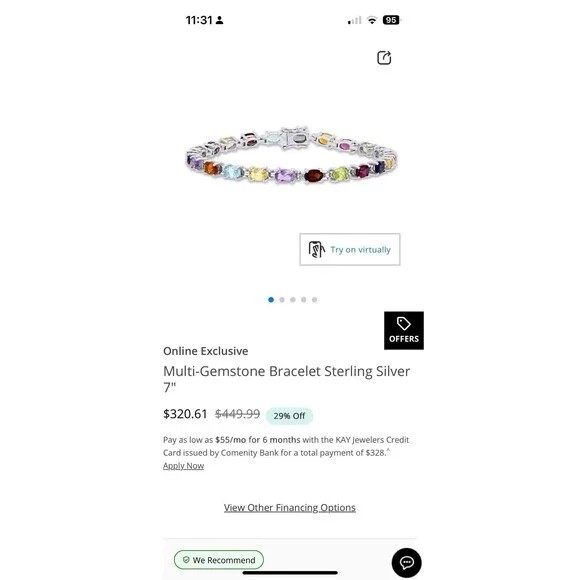 Multi Gemstone Tennis Bracelet Sterling Silver Kay Jewelers 7.25” - Picture 12 of 12